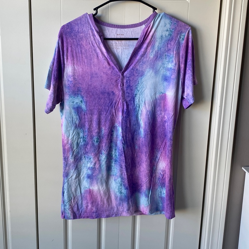 Little Sleepies Womens Purple Watercolor Top